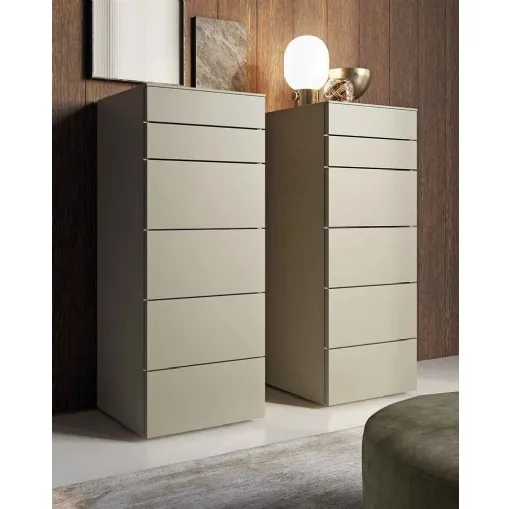 Cassettiera moderna e lineare in laccato opaco Slim di Dall'Agnese