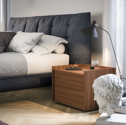 Comodino Sly in legno noce canaletto di Novamobili