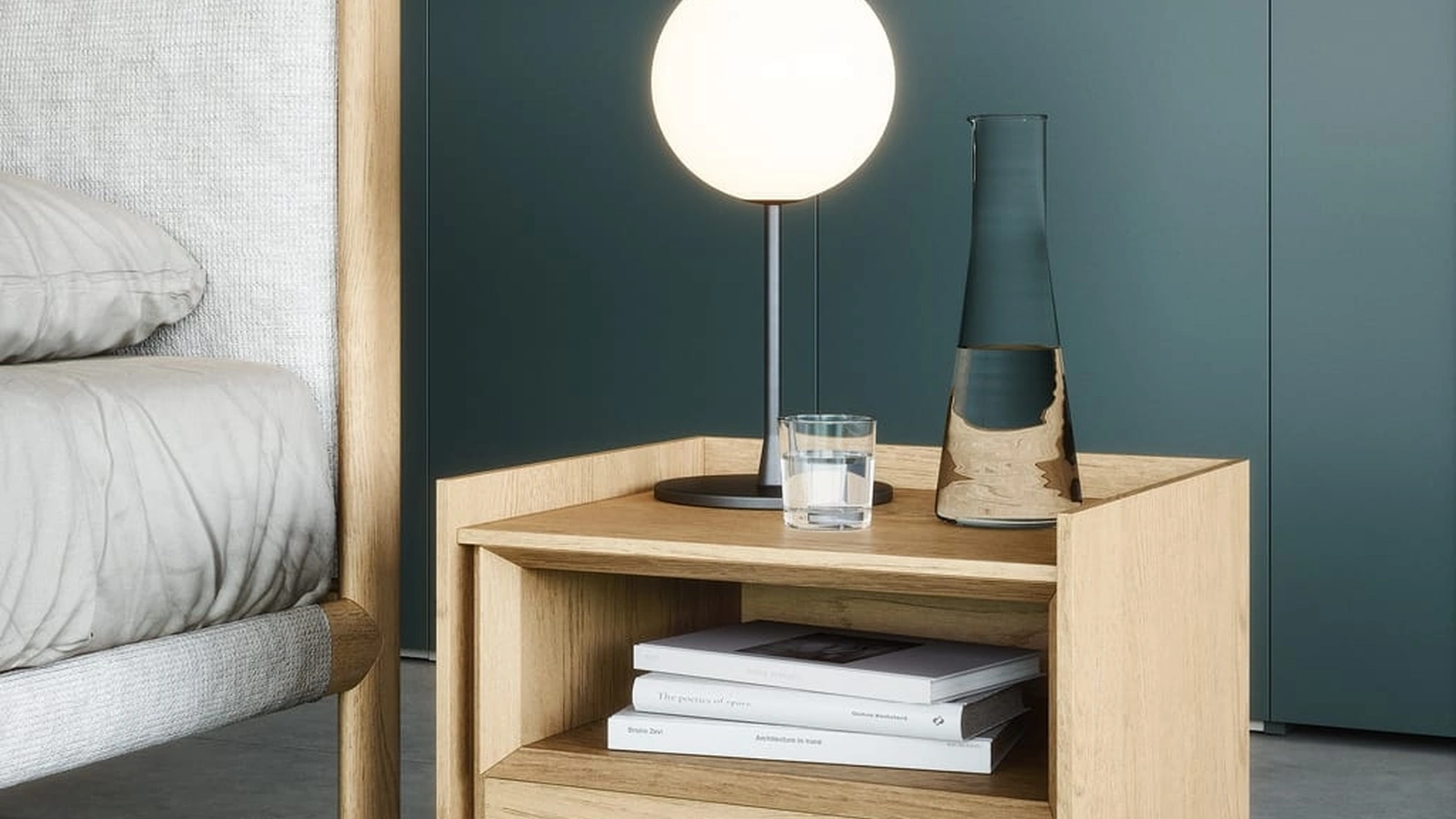 Comodino in legno rovere Sly di Novamobili