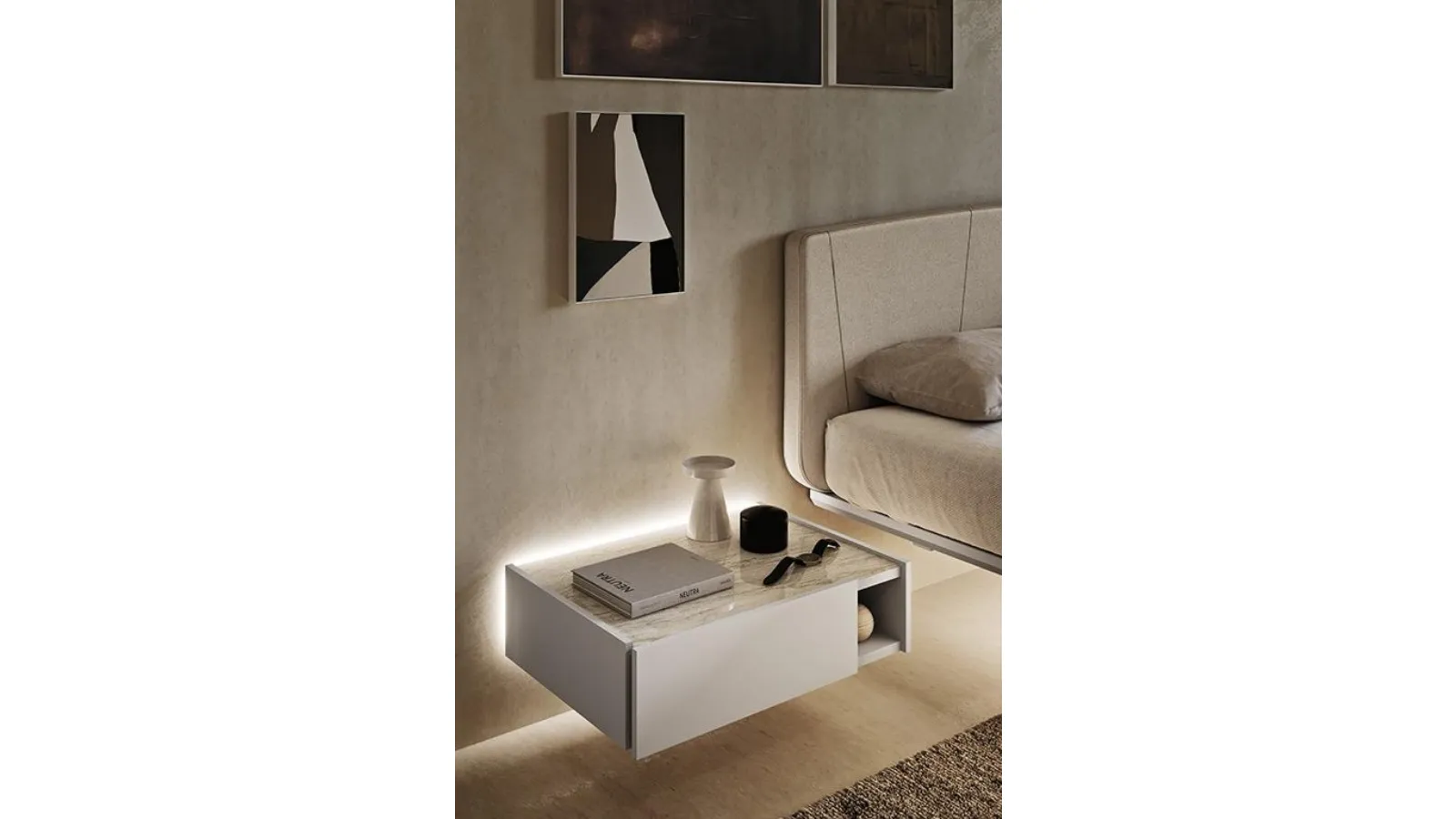 Comodino sospeso Smart di Mobilgam