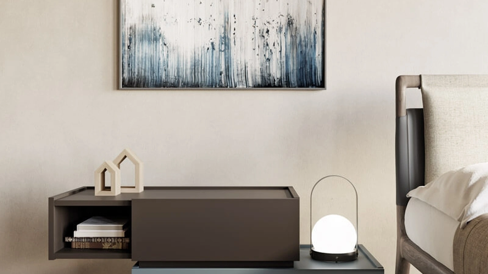 Comodino composto da moduli con vani chiusi o a giorno da impilare in composizioni diverse Super di Dall'Agnese