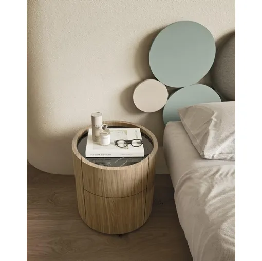 Comodino rotondo Tolo in legno di Mobilgam