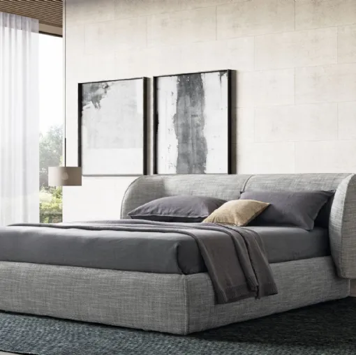 Letto imbottito con testiera avvolgente Inemuri di Dall'Agnese