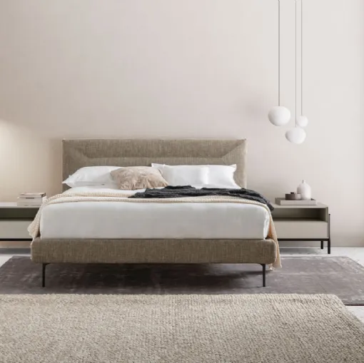 Letto matrimoniale in tessuto con testiera Sentempa di Dall'Agnese