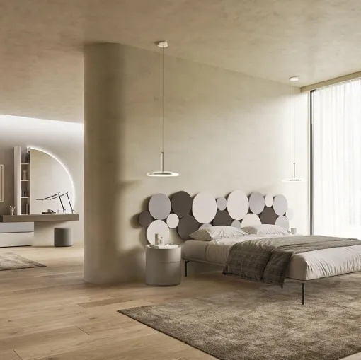 Letto matrimoniale con testiera Dot N17 di Mobilgam