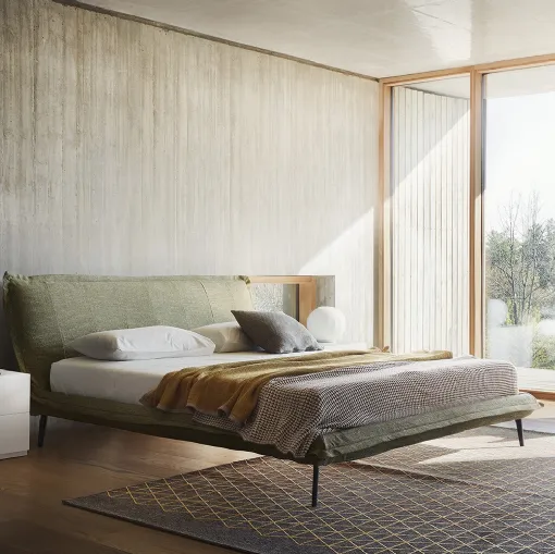 Letto in tessuto imbottito Fluff di Calligaris