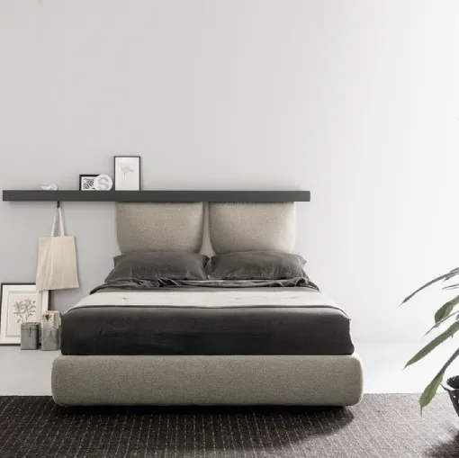 Letto in tessuto imbottito Groove Zip di Caccaro