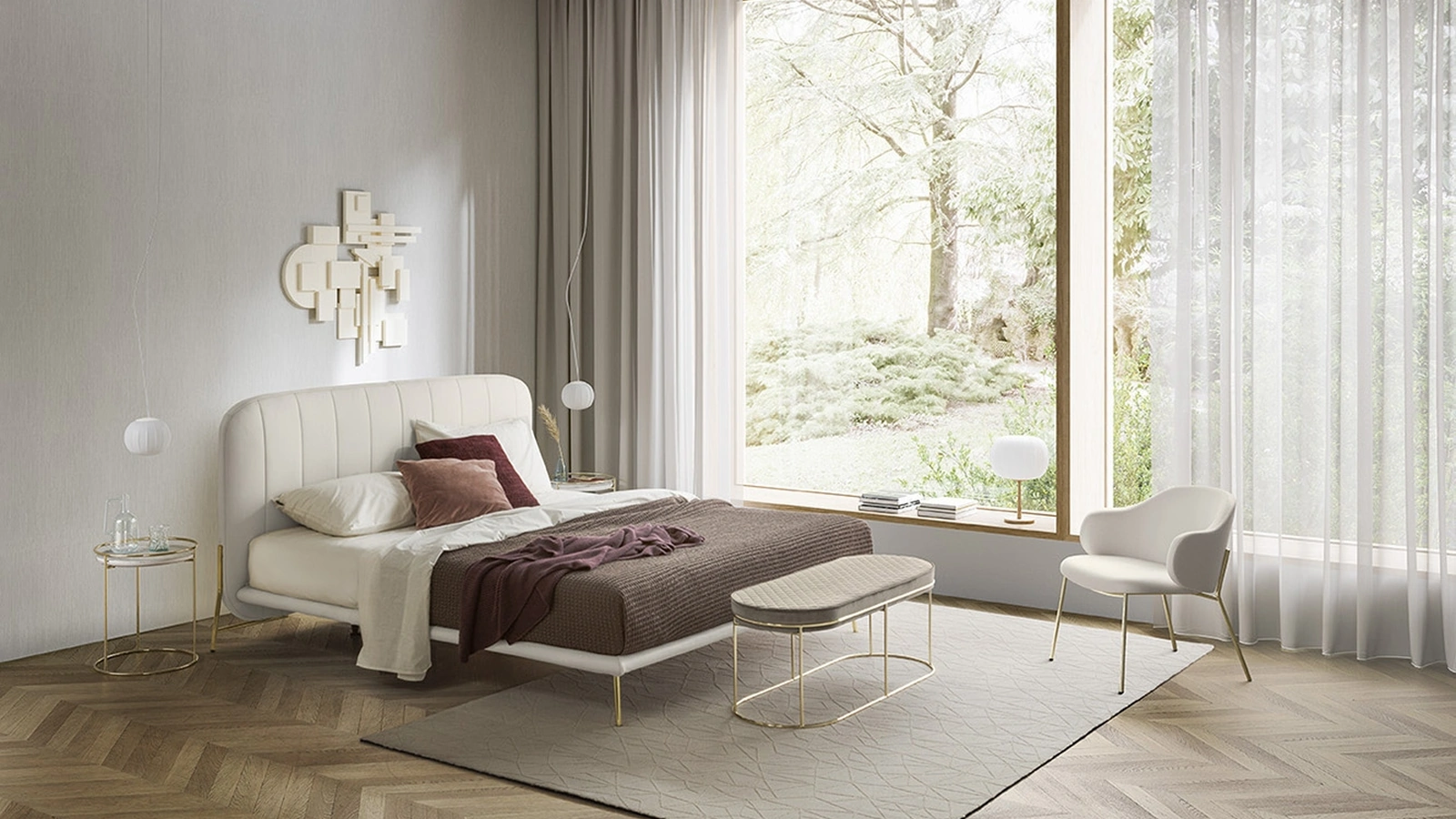 Letto imbottito Le Marais di Calligaris
