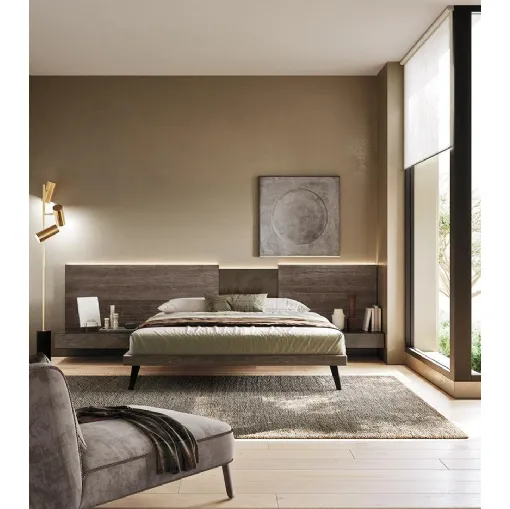Letto matrimoniale Wall System con testiera di Mobilgam