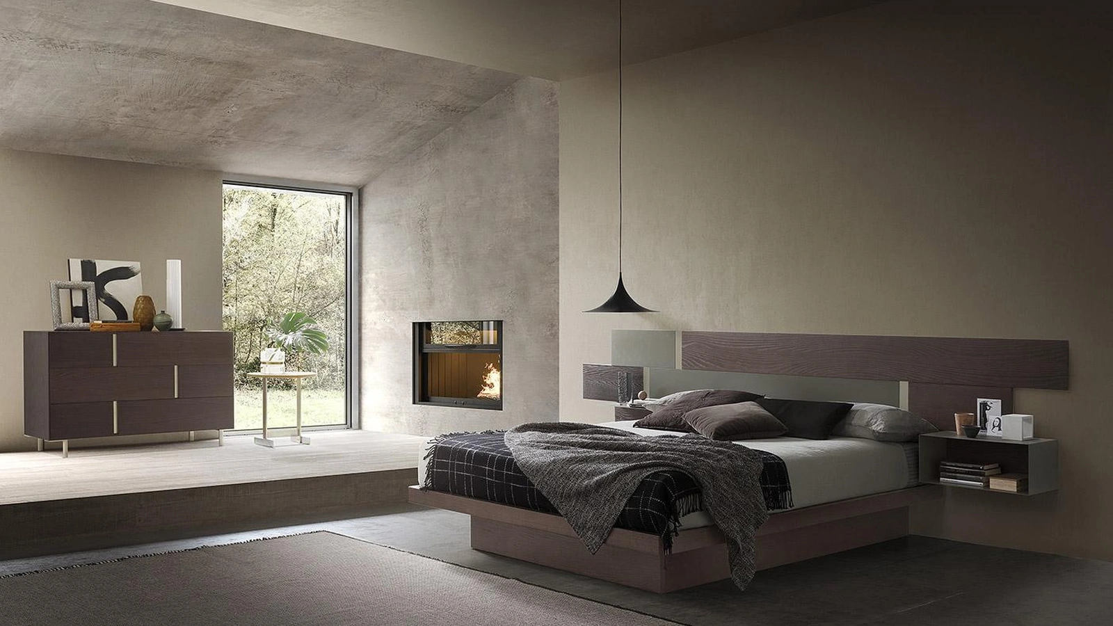 Letto con testiera e contenitore Regolo di Mobilgam