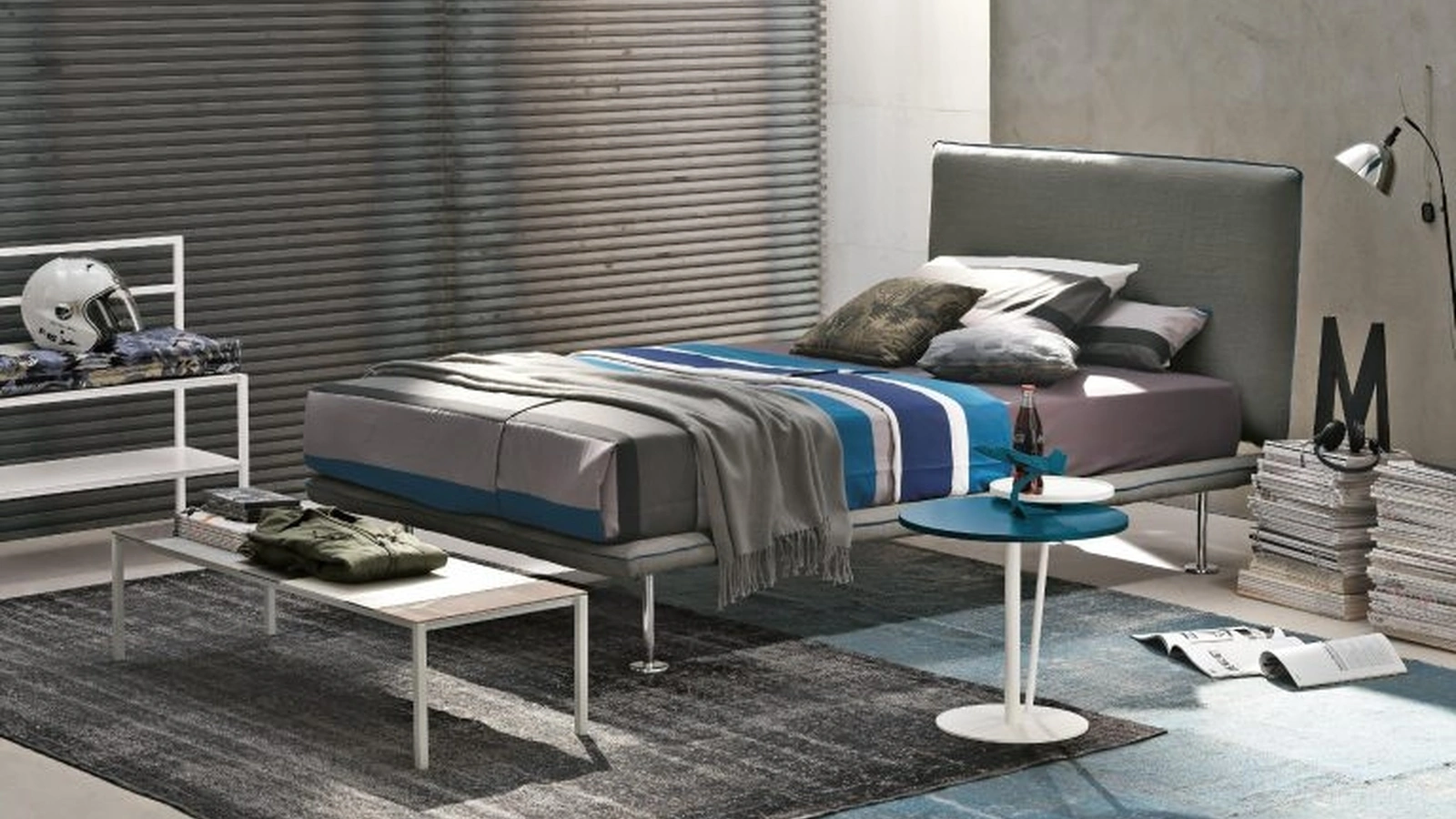 Letto singolo in tessuto Bravo di Tomasella