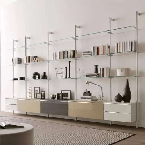 Libreria Clark in metallo e vetro di Ponti Terenghi