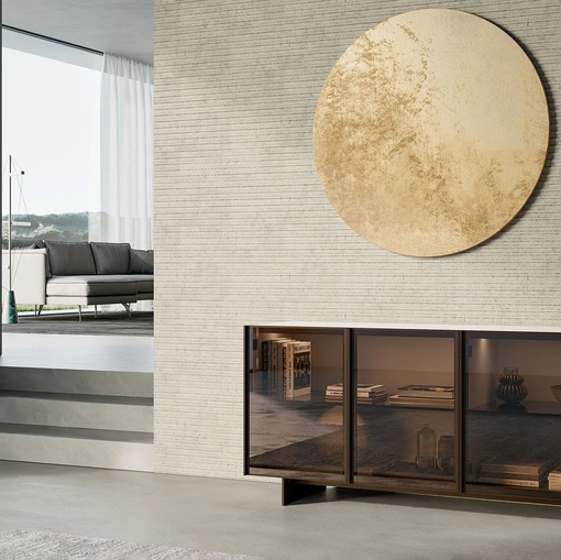 Madia Glass Up con ante in vetro bronzato di Dall'Agnese