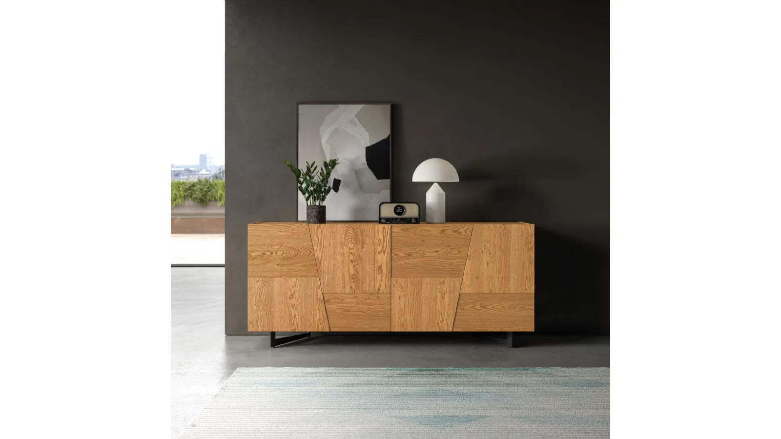 Madia in legno Trapeze quattro ante di FGF Mobili