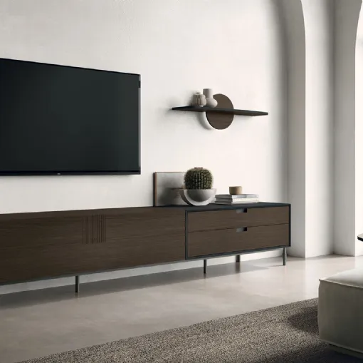 Mobile Porta Tv TIME UNIT TI 130 in CDF rovere moka di Tomasella