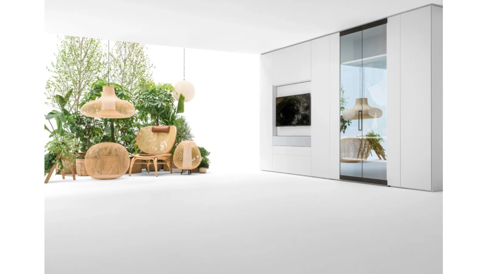 Parete Attrezzata Living con ante in vetro di Caccaro