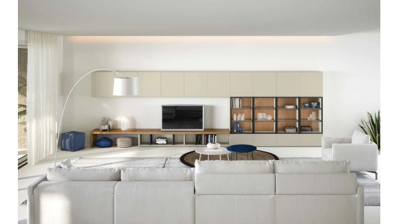 Parete Attrezzata Wall 30 04 in laccato opaco di Novamobili