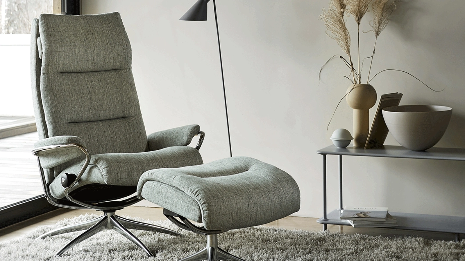 Poltrona Tokio Alto in tessuto imbottito di Stressless