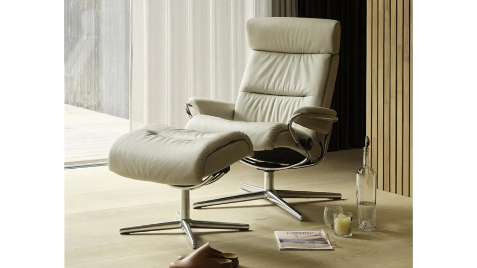 Poltrona Tokyo Basso in pelle morbida di Stressless