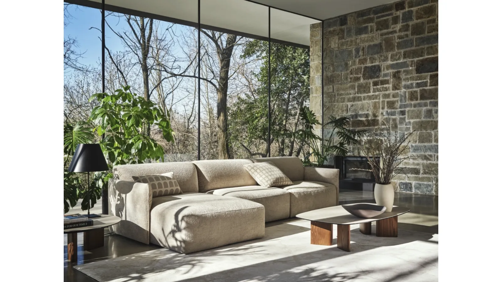 Divano con penisola Axis di Calligaris