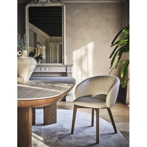 Sedia in pelle Anime Wood di Calligaris