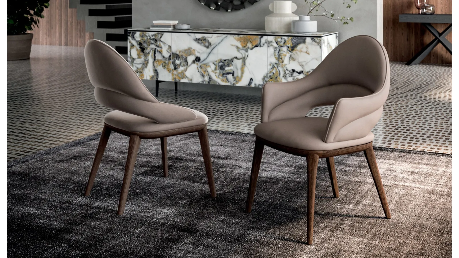 Sedia con o senza braccioli Baia di Ozzio