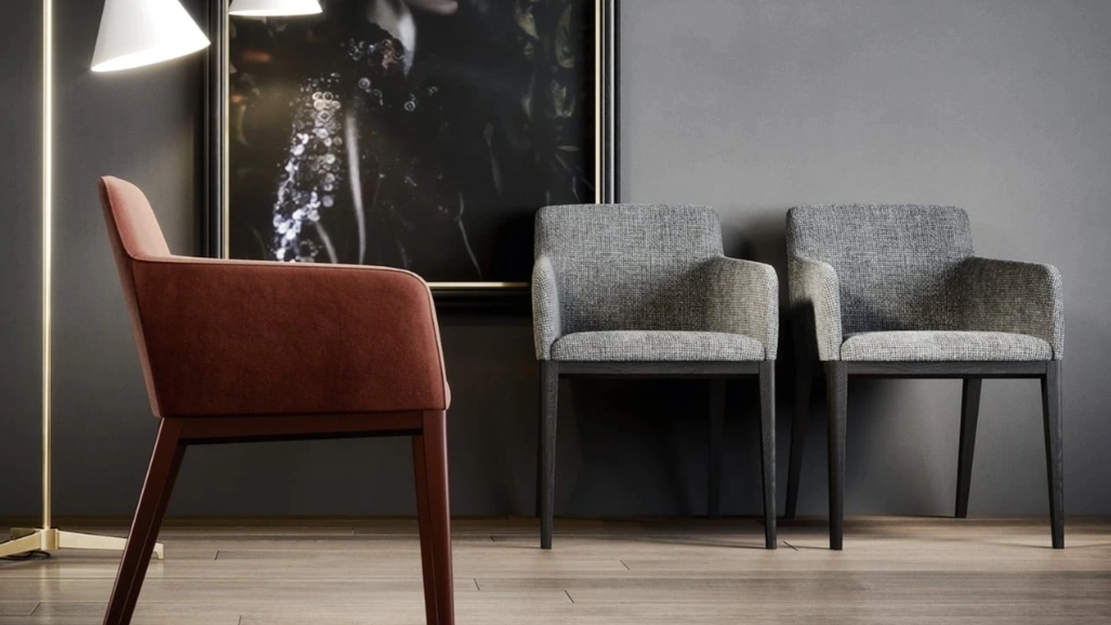 Sedia Candy in tessuto e legno di Novamobili