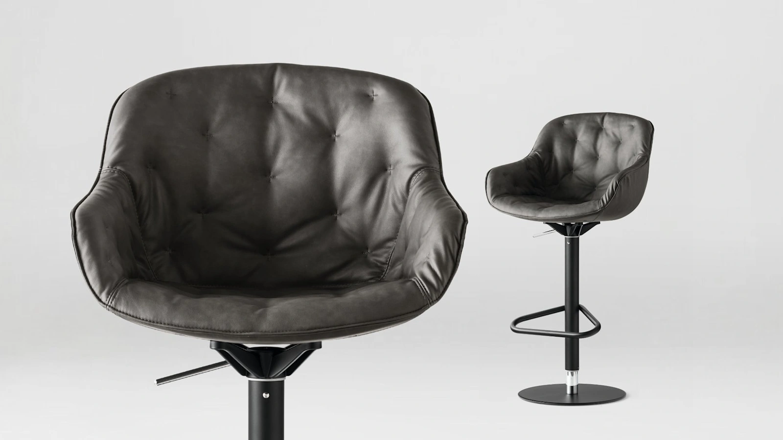 Sgabello in pelle Igloo di Calligaris