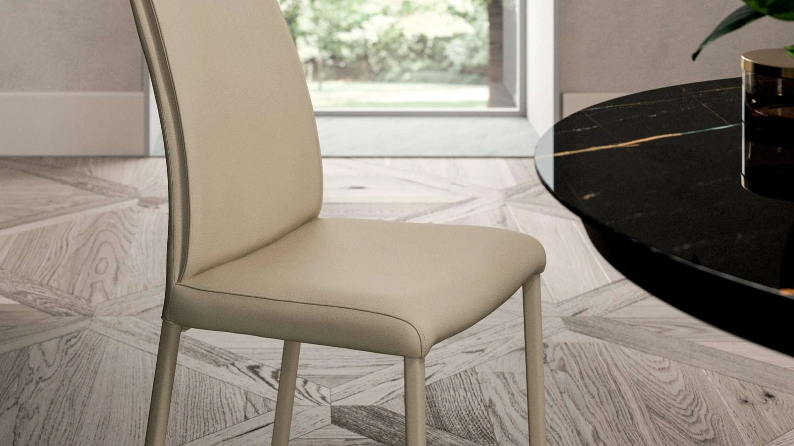 Sedia imbottita Megan di Ozzio