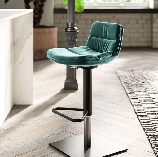 Sgabello Morris in tessuto di Ozzio