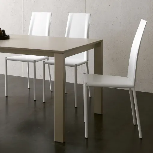 Sedia Penelope in cuoio e metallo di Ponti Terenghi