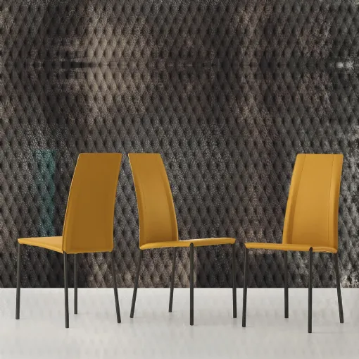 Sedia Rebecca in cuoio rigenerato di Ponti Terenghi