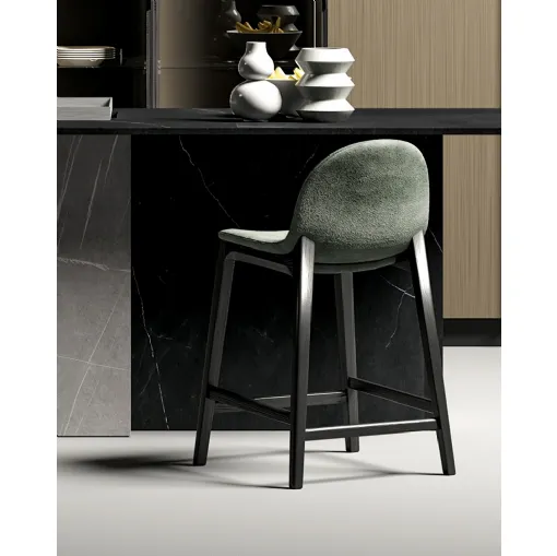 Sgabello Hull in tessuto imbottito di Dall'Agnese