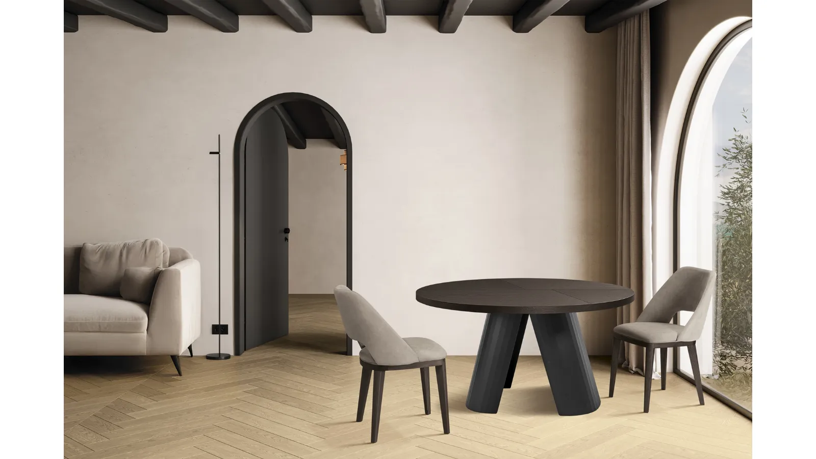 Tavolo rotondo in legno Arcos di FGF Mobili