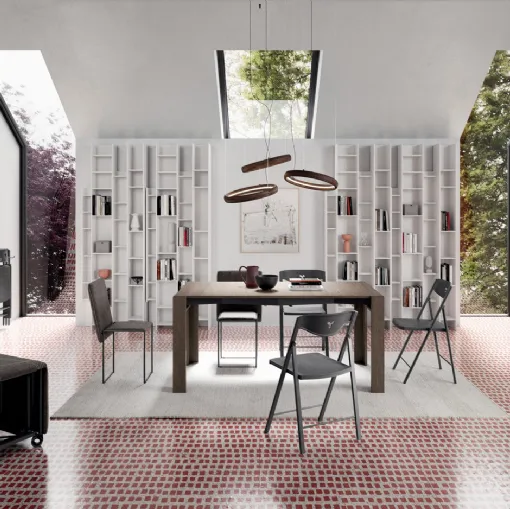 Consolle allungabile in legno Minux aperta di Ozzio