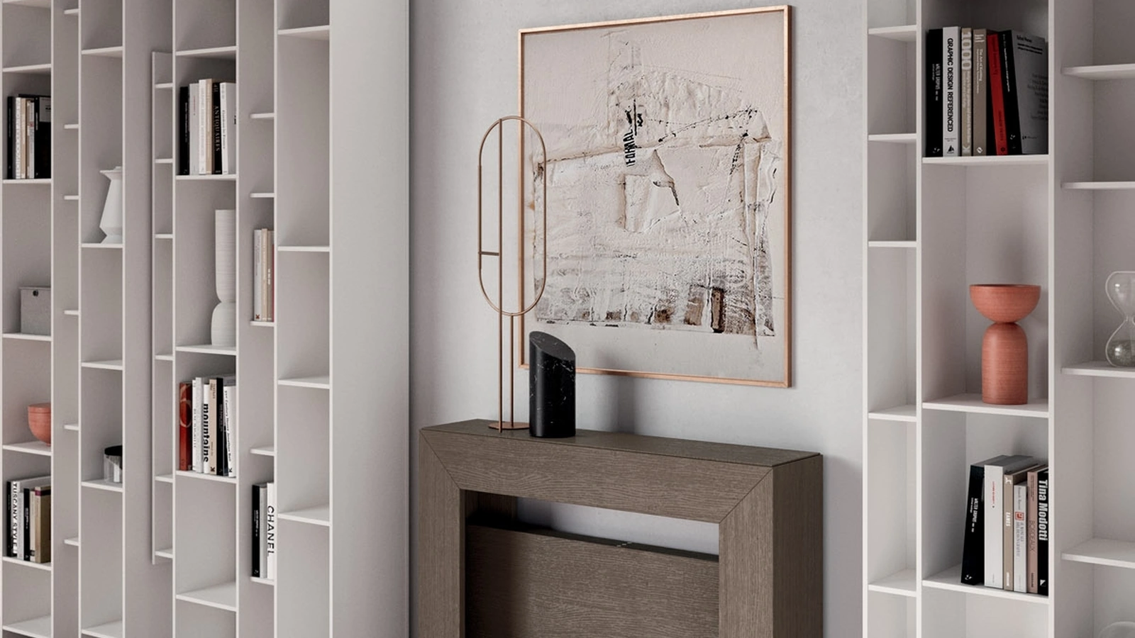 Consolle allungabile in legno Minux di Ozzio