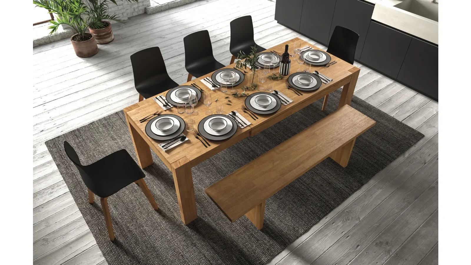 Tavolo allungabile Mood in legno di rovere finitura Oak di FGF Mobili