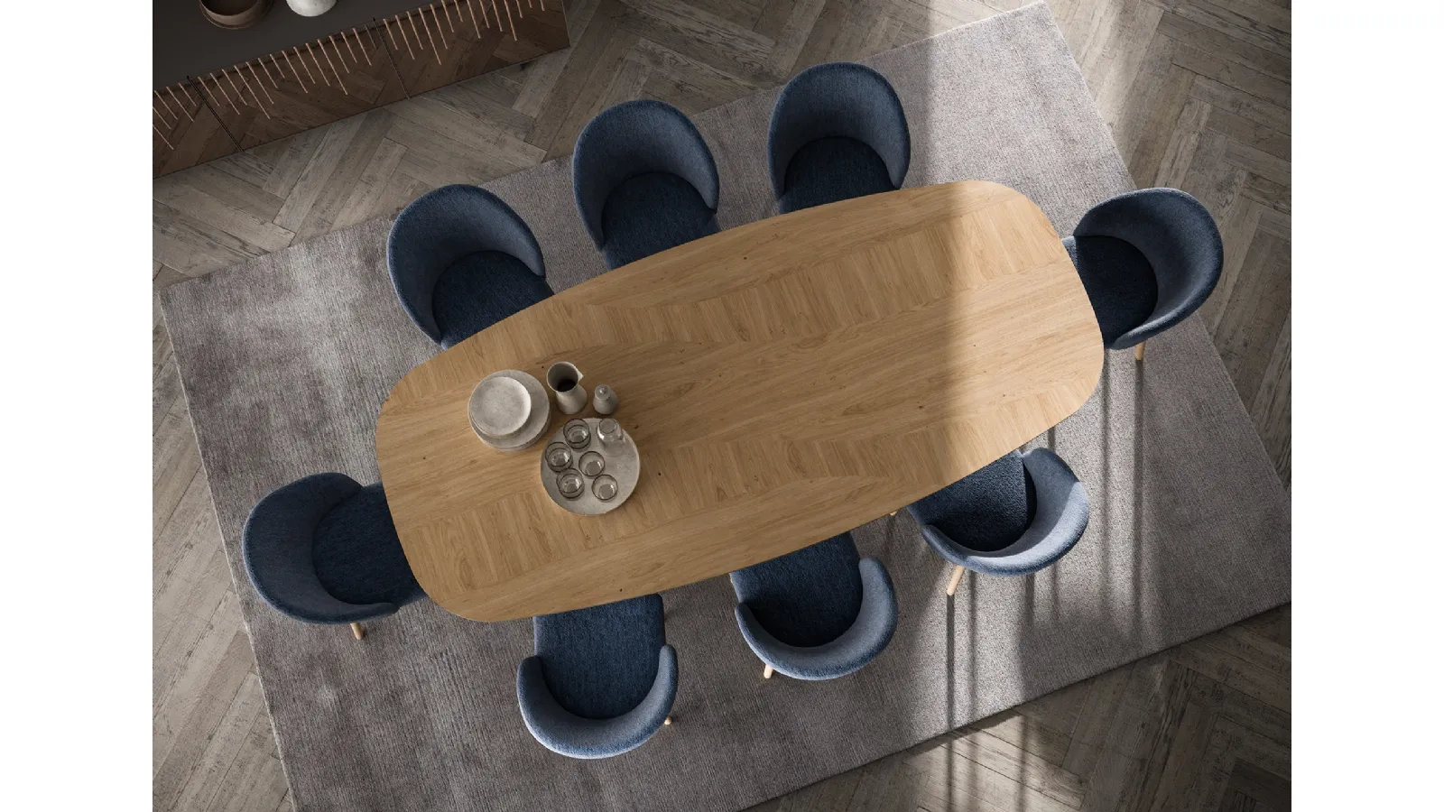 Tavolo fisso in legno Random di Ozzio