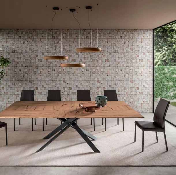 Tavolo quadrato Filo in Light Stone di Novamobili