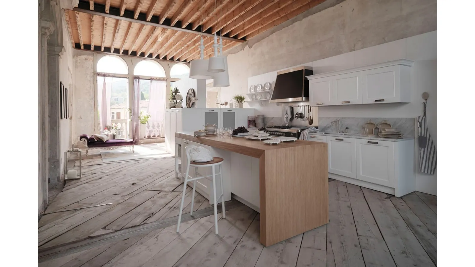 Cucina Classica Asolo con isola di Dibiesse