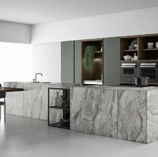 Cucina Design con doppia isola Aspen composizione 4 di Doimo Cucine
