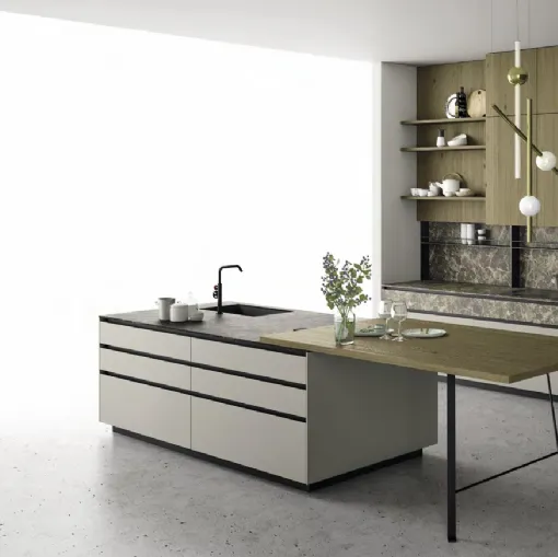 Cucina Design con isola Aspen composizione 5 di Doimo Cucine
