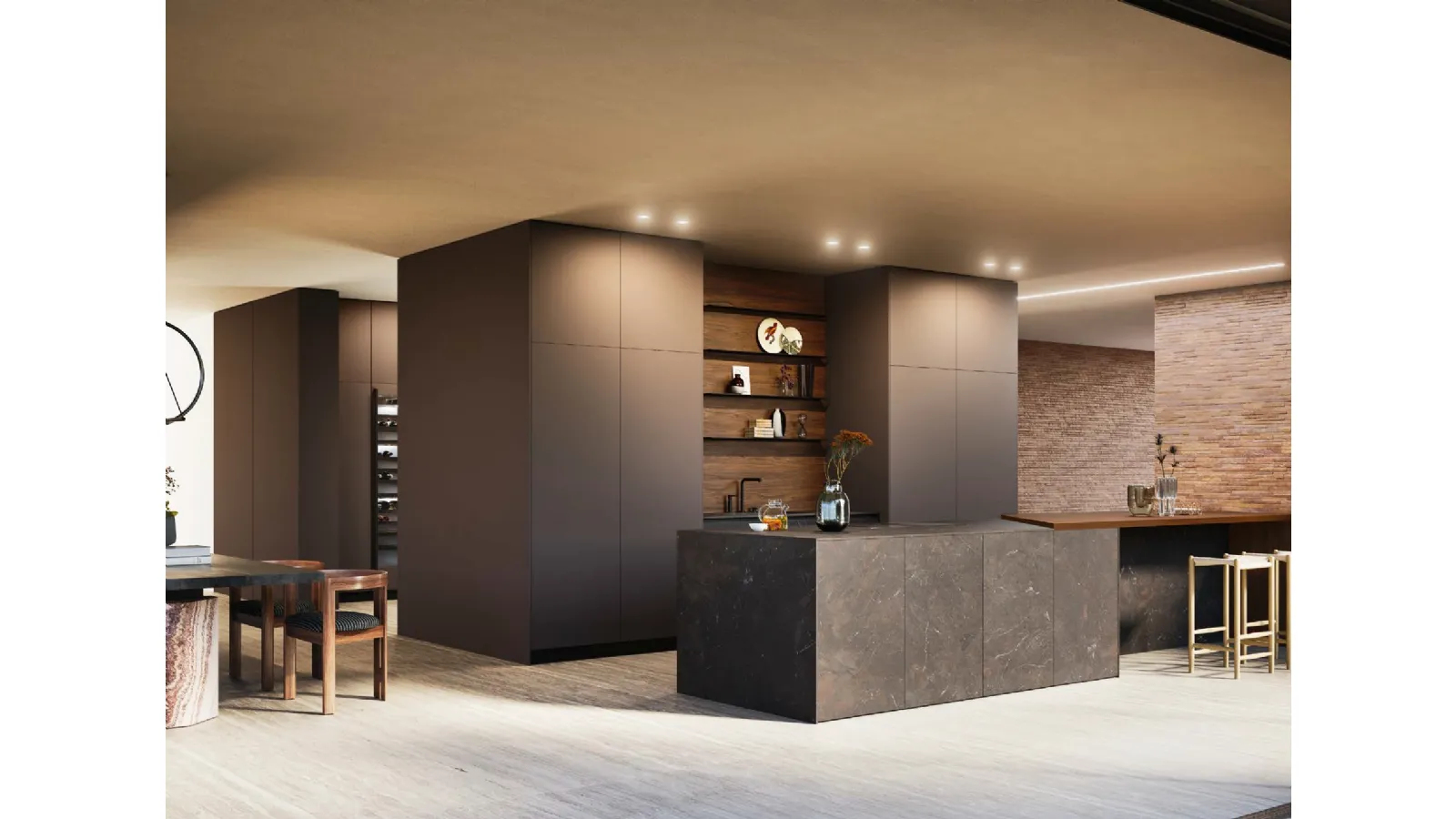 Cucina Design con penisola Aspen D23 progetto 1 di Doimo Cucine