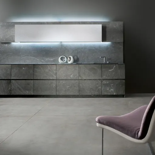 Cucina Design lineare KU45 Emperador di Key Cucine