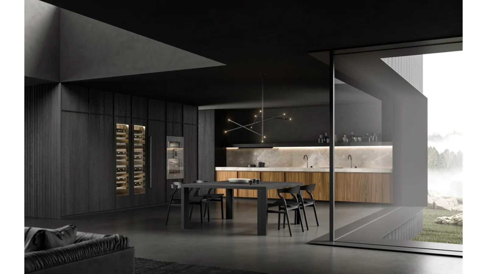 Cucina Design angolare Kuadra di Key Cucine