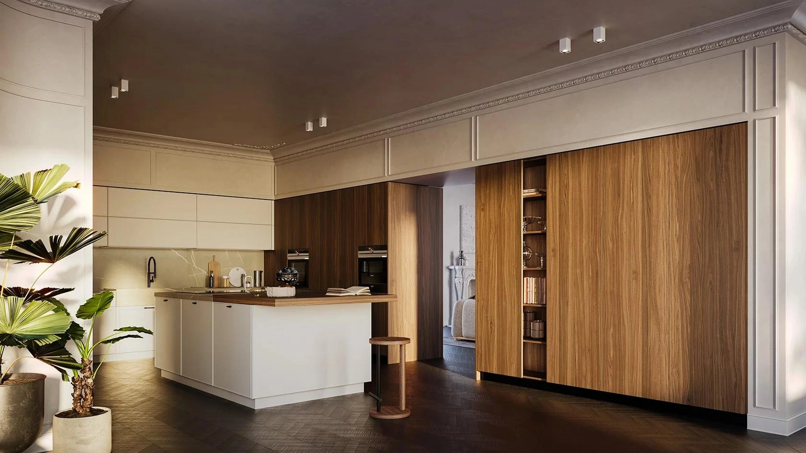 Cucina Moderna con isola All-Around D23 02 di Doimo Cucine