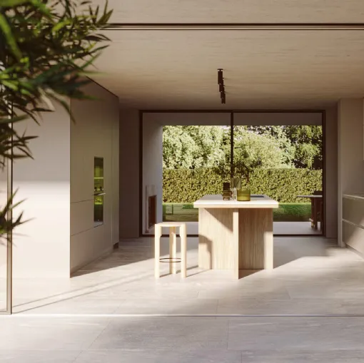 Cucina Moderna Aspen D23 Progetto 10 finitura Deserto e Olmo di Doimo Cucine