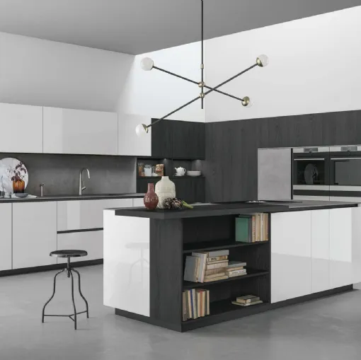 Cucina Moderna Aspen in vetro laccato Bianco di Doimo Cucine