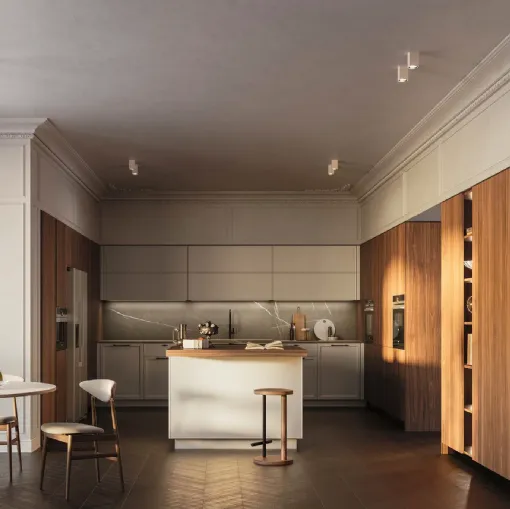 Cucina Moderna D23 Grigio e Noce di Doimo Cucine