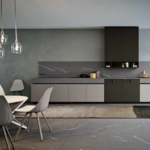 Cucina Moderna Area 22 Gola lineare in essenza Rovere e laccato opaco di Dibiesse